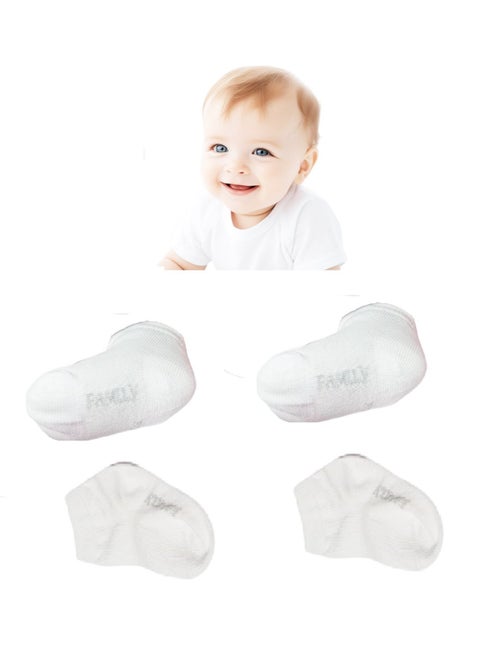 Socks for Newborns with Top-Notch Quality – 4 Pieces! (White)