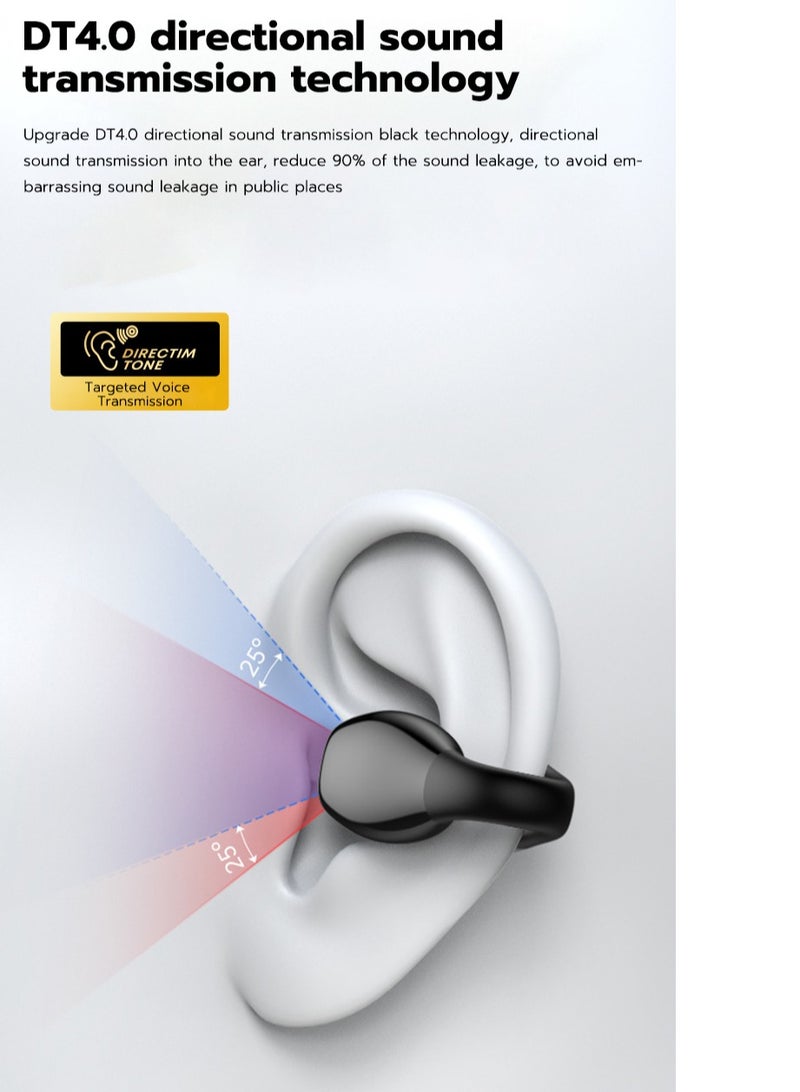 لانجسدام سماعات أذن لاسلكية مفتوحة جديدة بتقنية البلوتوث 5.3، سماعات أذن رياضية مع ميكروفون، مقاومة للماء، وقت تشغيل 7 ساعات بشحن واحد، متوافقة مع Android/iOS/Samsung، أسود - Image 3