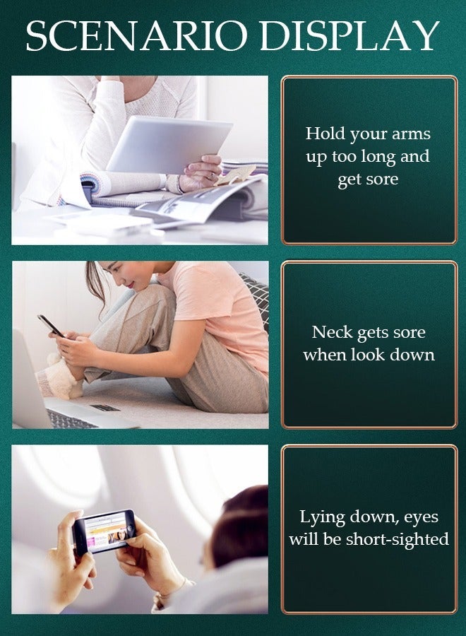 DUNISO Cell Phone Stand, Adjustable Angle Height Phone Holder for Desk, Fully Foldable Portable Phone Holder, Compatible for iPhone 14/13/12/Smartphones - Image 3