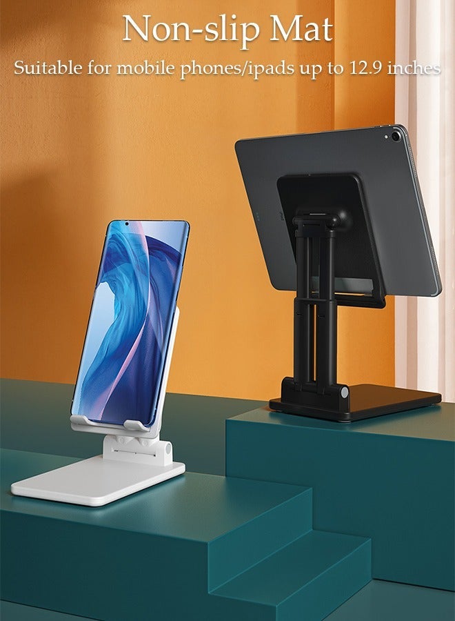DUNISO Cell Phone Stand, Adjustable Angle Height Phone Holder for Desk, Fully Foldable Portable Phone Holder, Compatible for iPhone 14/13/12/Smartphones - Image 4