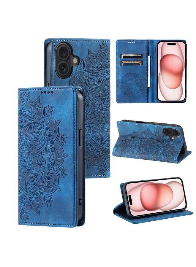 S-TOP Case For iPhone 16 Totem Embossed Magnetic Leather Phone Case - Image 1