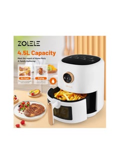 ZOLELE Zolele Electric Air Fryer, 4.5L Capacity, 4D Hot Air Circulation, Non-Stick Coating Fried Basket, Window Basket, Wide Preset, Black | ZA004-BLACK  - Image 2