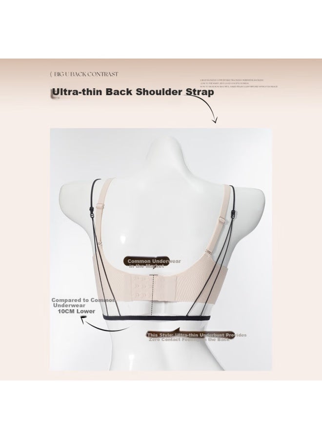 Bejirog Front-closure Bra For Women, French-style Wireless, Small Cup, Ultra-thin, Summer Seamless Thin Strap Backless Desig - Image 2