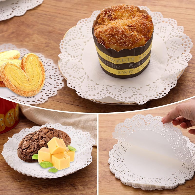 BIG BOX Big Box White Paper DoiliesPaper Doilies Sizes White Round Lace Paper Doilies Disposable Lace Paper Doilies for Tables for Wedding Birthday Cakes Desserts Crafts Decoration 455575 INCH  - Image 4