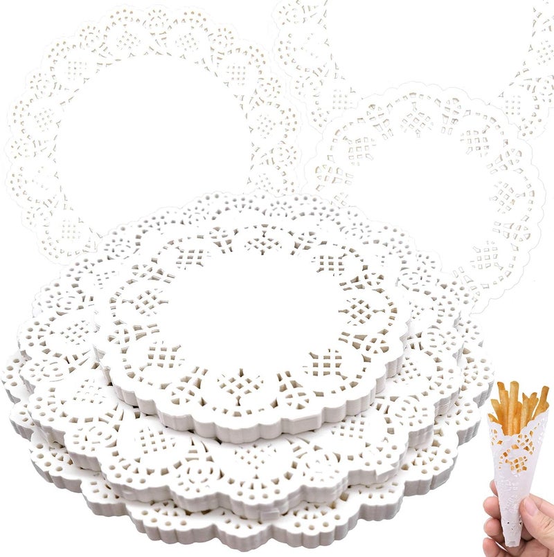 BIG BOX Big Box White Paper DoiliesPaper Doilies Sizes White Round Lace Paper Doilies Disposable Lace Paper Doilies for Tables for Wedding Birthday Cakes Desserts Crafts Decoration 455575 INCH  - Image 3