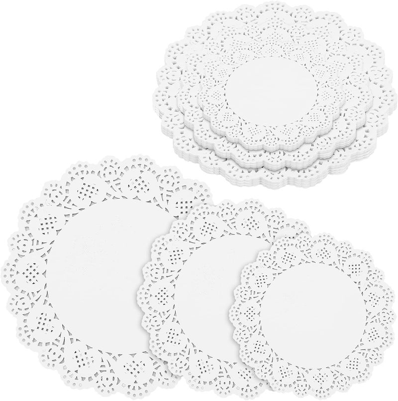 BIG BOX Big Box White Paper DoiliesPaper Doilies Sizes White Round Lace Paper Doilies Disposable Lace Paper Doilies for Tables for Wedding Birthday Cakes Desserts Crafts Decoration 455575 INCH  - Image 1