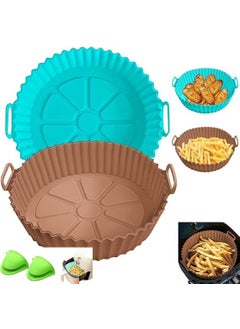 MEUBELS Meubels 2Pcs Air Fryer Liners Pot with Two Oven Gloves Silicone Food Safe Non Stick Air fryers Basket Reusable Heat Resistant Oven Accessories Parchment Paper LinerMulticolor 