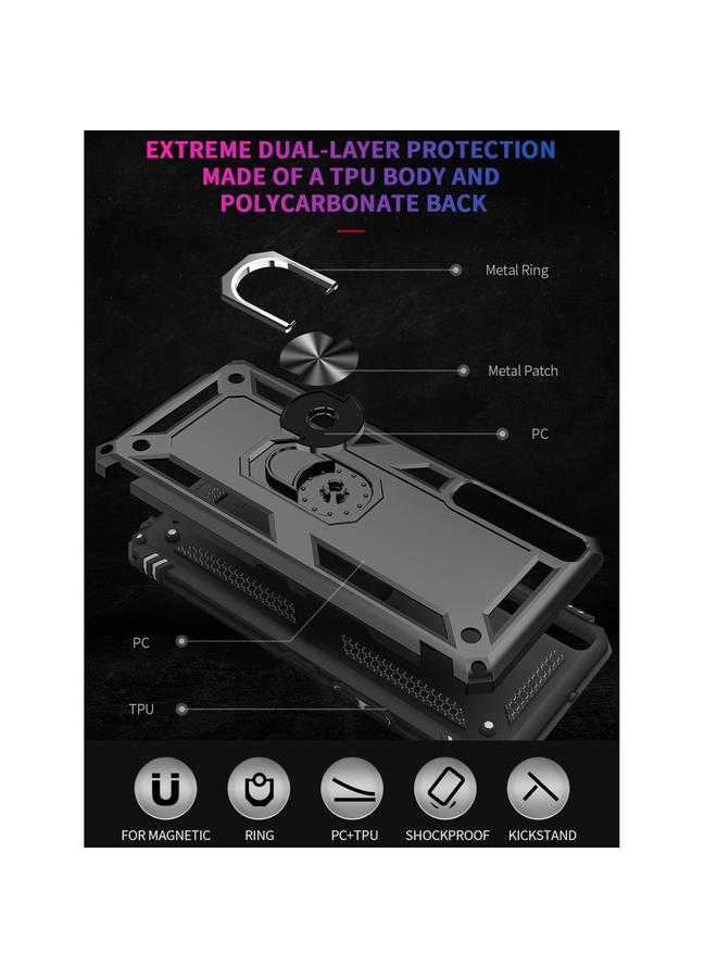 اس-توب جراب لهاتف LG Stylo 7 4G، جراب واقٍ مقاوم للصدمات مصنوع من مادة TPU + PC مع حامل دوار 360 درجة - Image 4