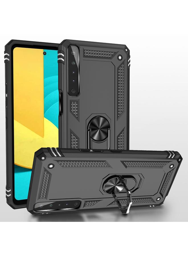 اس-توب جراب لهاتف LG Stylo 7 4G، جراب واقٍ مقاوم للصدمات مصنوع من مادة TPU + PC مع حامل دوار 360 درجة - Image 1