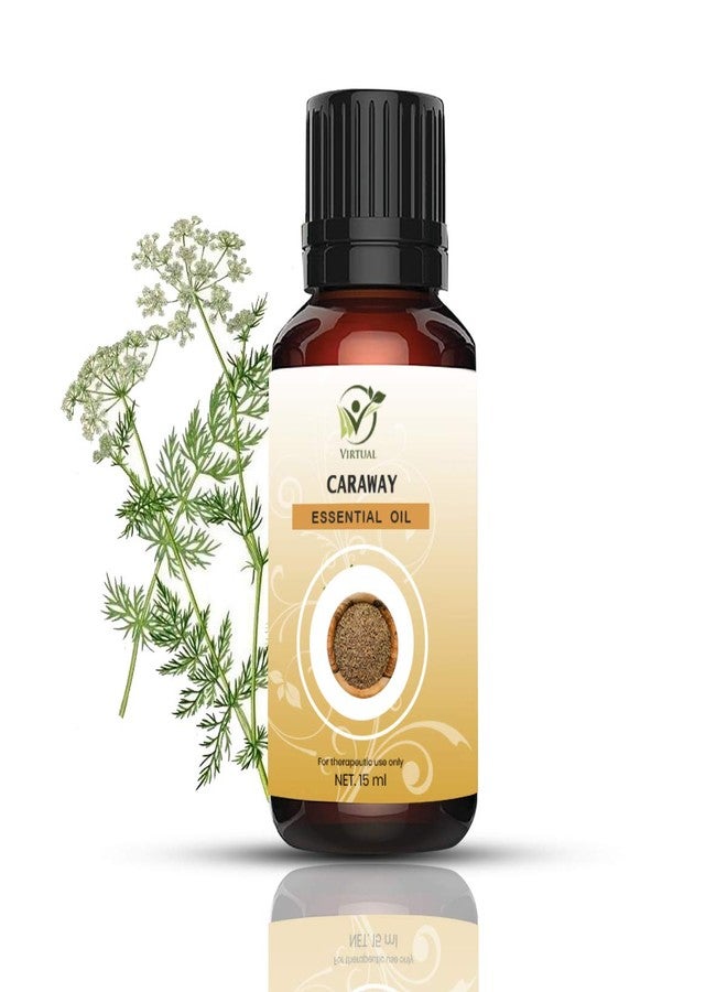 افتراضي زيت الكراوية العطري النقي والطبيعي وغير المخفف بنسبة 100% من فيرتوال، مضاد للالتهابات، للبشرة والشعر، ويهدئ قشرة الرأس (15 مل) - Image 1