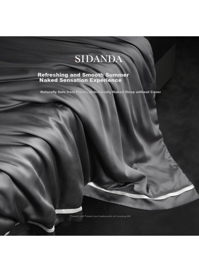 Sidanda Silk Quilt, Mulberry Silk And Tencel Air Conditioning Quilt, Washable Summer Cool Quilt, Grey Mist Color, 220*240cm - Image 2