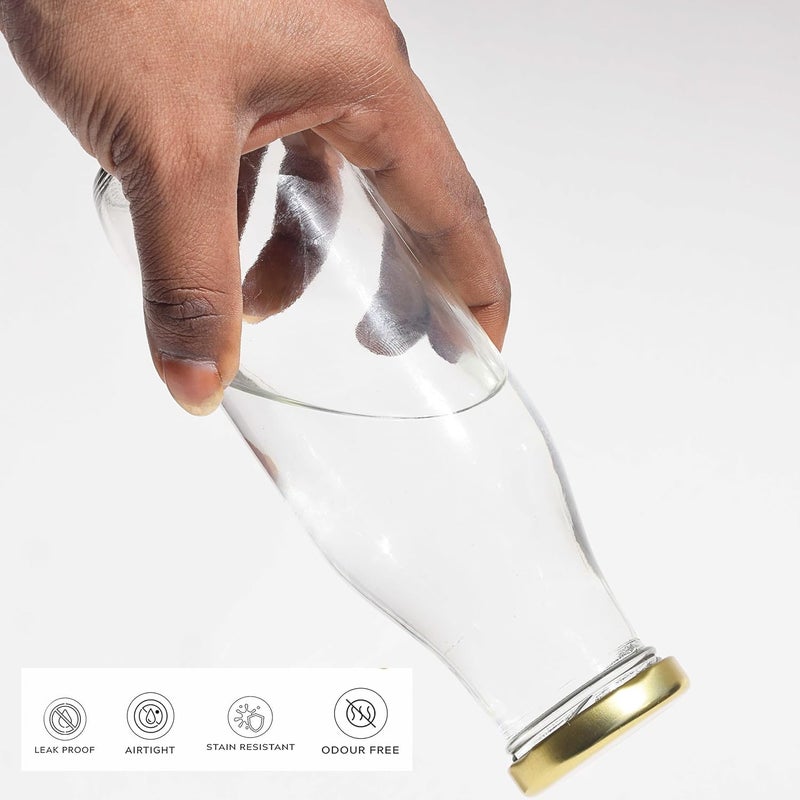 Pure Source India Glass Bottle, 1 L, Set of 4, Clear - Image 5