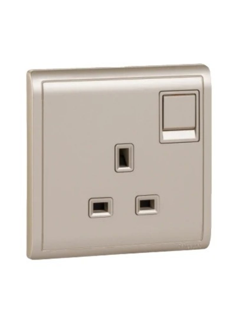 شنايدر إلكتريك Pieno 13A 250V 1 Gang Switched Socket ، Wine Gold (رقم الموديل - E8215_WG_G1) - Image 2