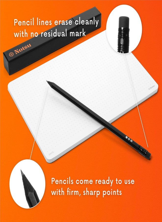 Notsu 4pc Black Pencils #2 Set | All Black Wood Writing Pencils with Travel Case - Image 5