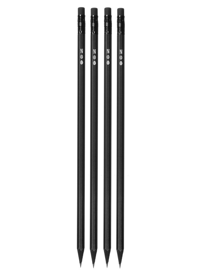 Notsu 4pc Black Pencils #2 Set | All Black Wood Writing Pencils with Travel Case - Image 3