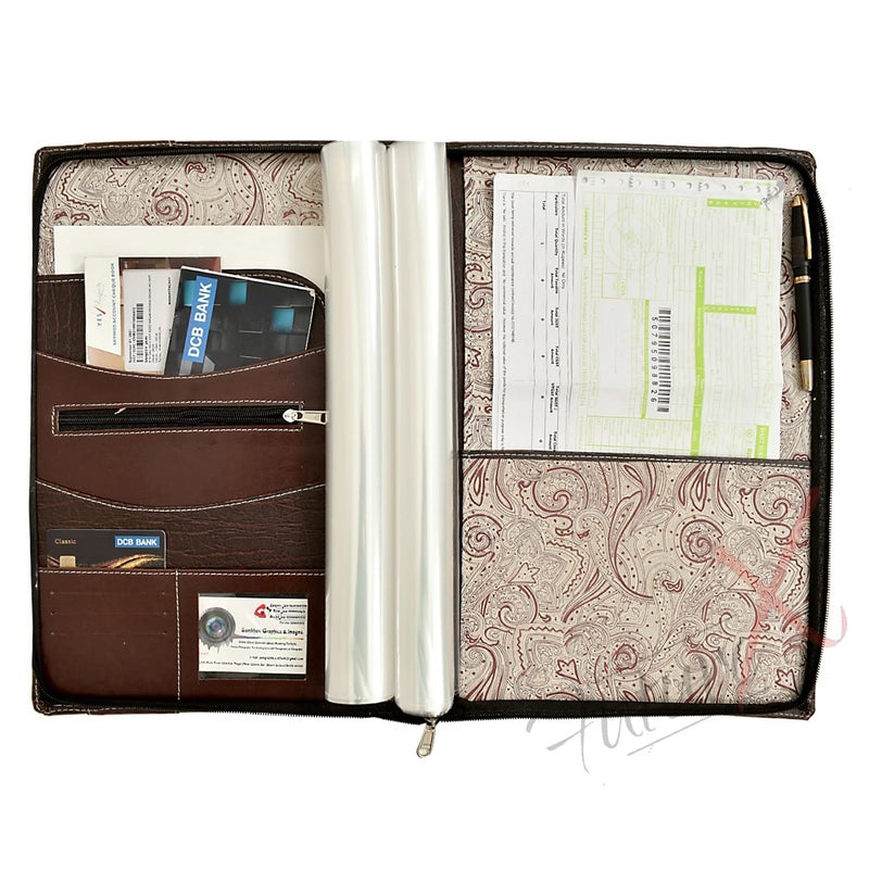 FUTURE X 20 Leaf Multipurpose Leatherette Professional File Folders for Certificates, Documents Holder, Portfolio, Executive File Legal Size Documents Holder for Men and Women (B4 Size, Brown) - Image 5