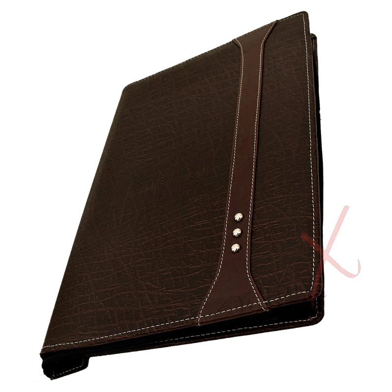 FUTURE X 20 Leaf Multipurpose Leatherette Professional File Folders for Certificates, Documents Holder, Portfolio, Executive File Legal Size Documents Holder for Men and Women (B4 Size, Brown) - Image 3