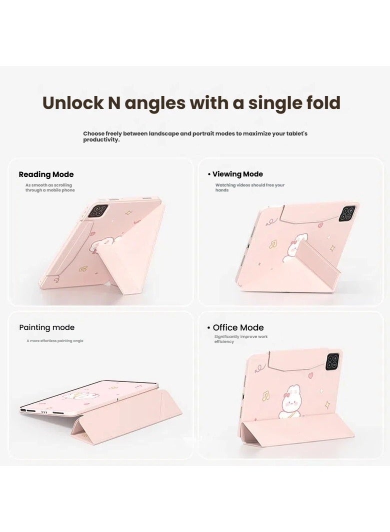 Y-Fold Case for Xiaomi Pad 7S Pro 12.5 Inch, Anti-Stain Cloth Texture Cartoon Pattern Protective Cover - Image 4