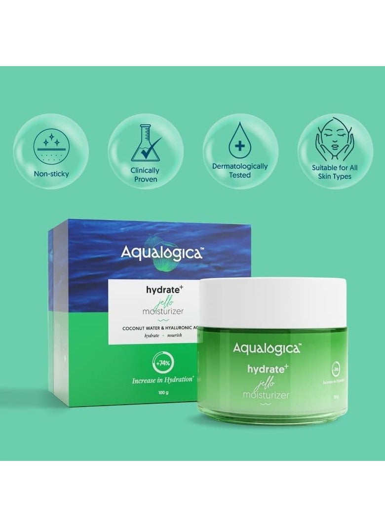 Aqualogica - Hydrate+ Gel Moisturizer with Coconut Water & Hyaluronic Acid for Deep Hydration Oil Free Formula 100g - Image 1