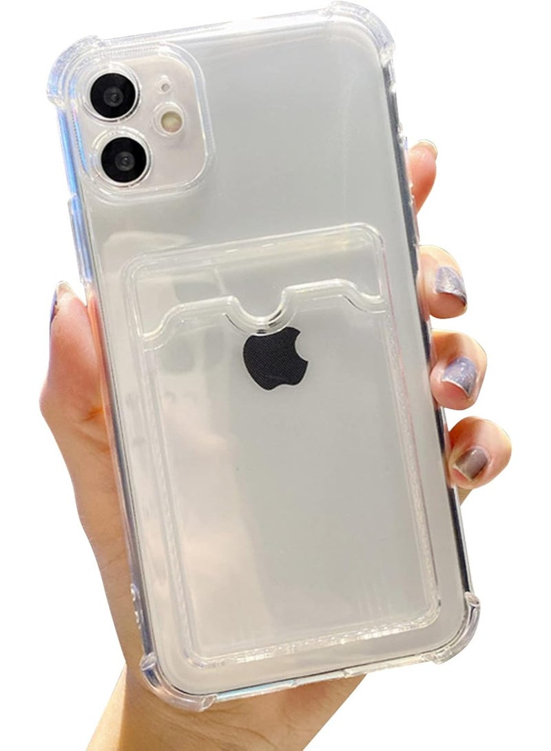 Shockproof Clear Case with Card Wallet Compatible with iPhone 12 6.1  - Image 2