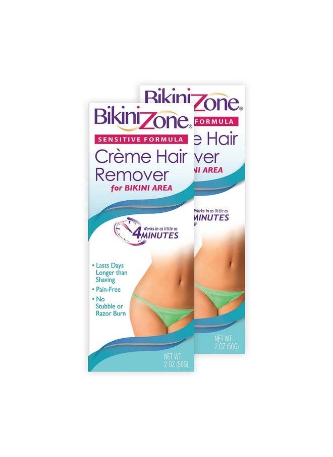 Bikini Zone Crème Hair Remover Instant Hair Removal In Minutes Good For Sensitive Skin & Delicate Areas Lasts Longer Than Shaving Pain Free With Aloe Chamomile & Green Tea (2 Oz) (2)  - Image 2