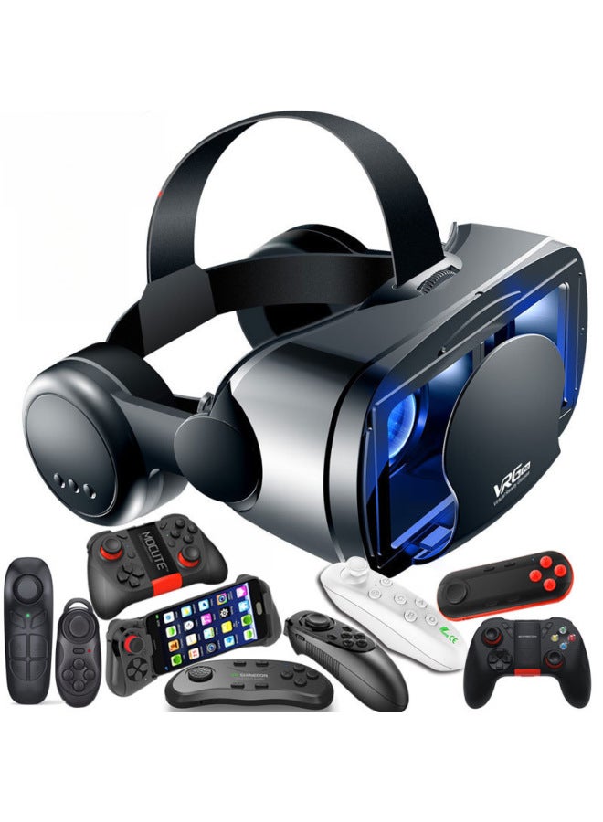 Blue Light Protection VR Glasses VRGPro Large Earphone Mobile Phone Virtual Reality Helmet 3D VR Eye Protection Headset-Color:Big Headset Blu-ray Edition (English) S01 Handle Type C Charging Cable - Image 2