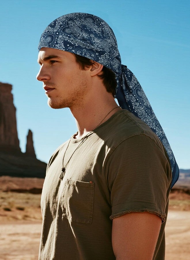 جيرينلي وشاح غربي كبير الحجم من جيرينلي، مقاس كبير 43 بوصة، للرجال والنساء، على طراز رعاة البقر الريفي (أزرق) - Image 5