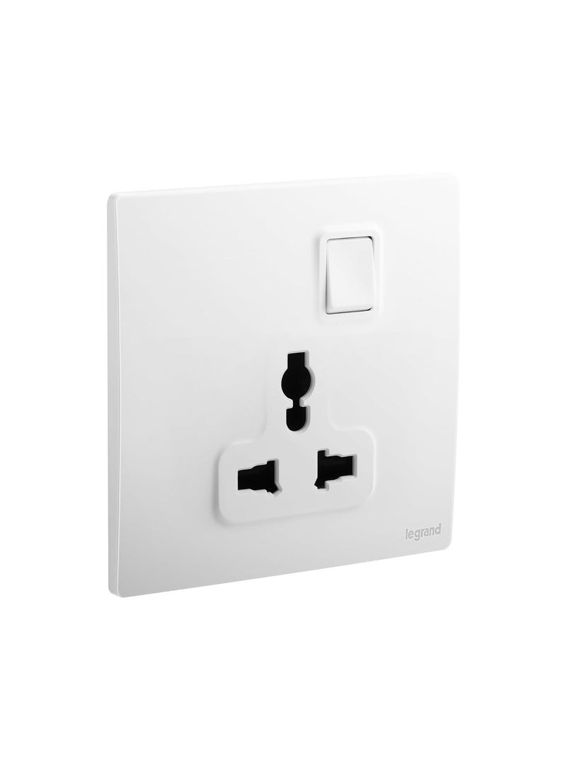 Legrand 13A 1G Universal Switch Socket Mallia Senses White 281120MW
