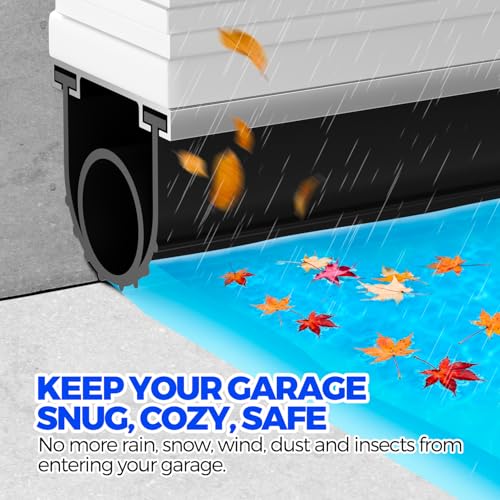 Holikme Garage Door Seals Bottom Rubber,Flexible Rubber Garage Door Seal, Door Threshold Ramps,Garage Door Weather Stripping Kit Seal Strip Replacement, 5/16 Inch T-End,3.74 Inch Width (11Ft, Black) - Image 3