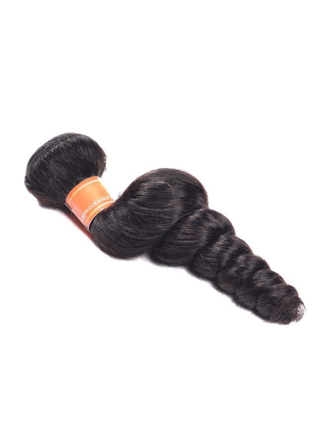 NIBEMINENT Medium Curly Human Hair Extension Black 16inch - Image 2