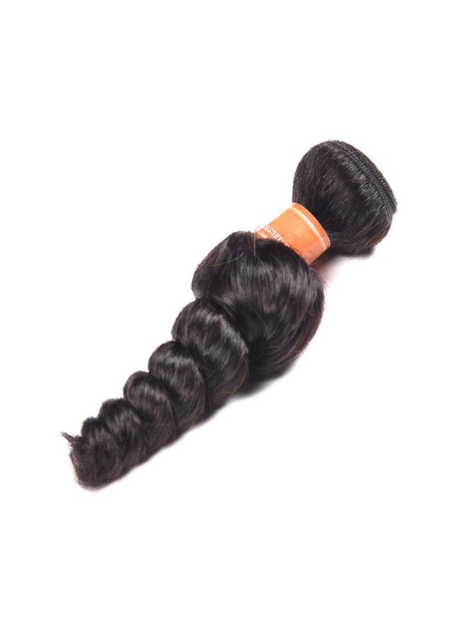 NIBEMINENT Medium Curly Human Hair Extension Black 16inch - Image 3