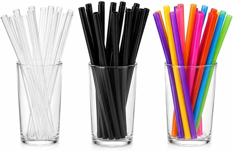 LAVISH Jumbo Smoothie Straws 25-Pack | 12mm Wide, 21cm Long | Multicolor Boba Straws | Individually Wrapped, BPA-Free, Food-Grade | For Milkshakes, Smoothies, Juice, Bubble Tea & Parties - Image 2