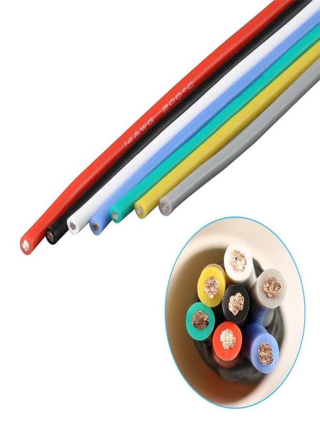 BNTECHGO 14 Gauge Silicone Wire Kit Ultra Flexible 7 Color High Resistant 600V 200 deg C Silicone Rubber Insulation 14 AWG Silicone Wire 400 Strands of Tinned Copper Wire Stranded Wire Cable - Image 4