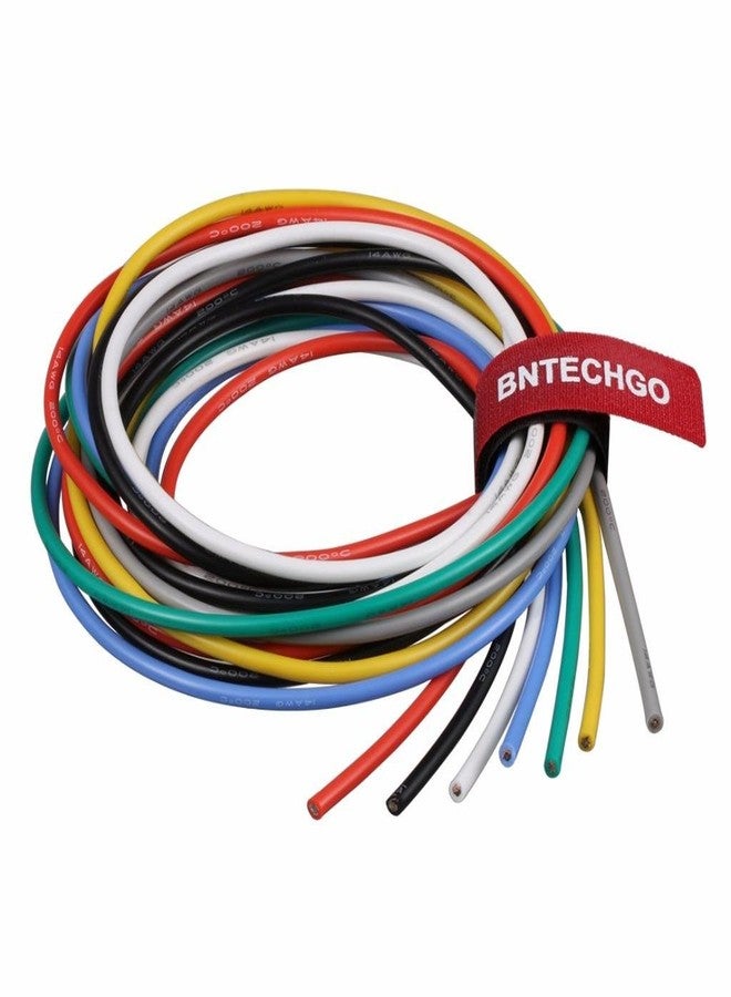 BNTECHGO 14 Gauge Silicone Wire Kit Ultra Flexible 7 Color High Resistant 600V 200 deg C Silicone Rubber Insulation 14 AWG Silicone Wire 400 Strands of Tinned Copper Wire Stranded Wire Cable - Image 1