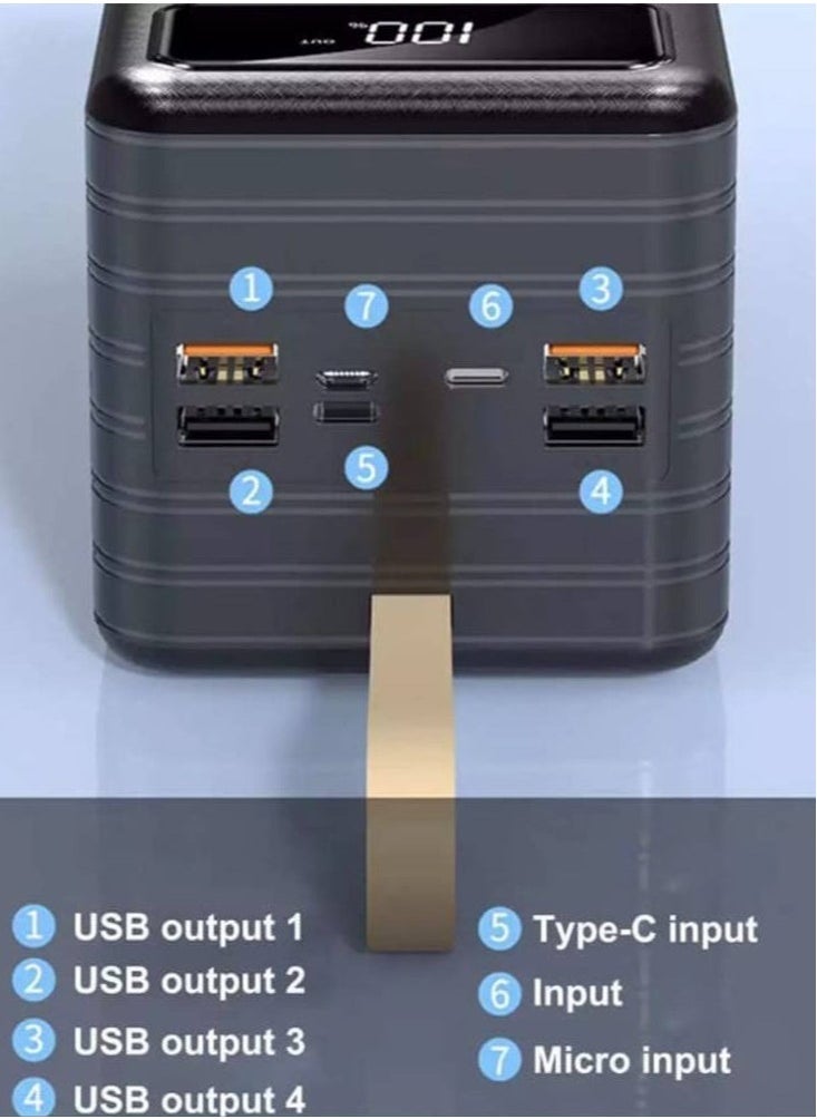 REBENUO 🔋 7000mAh Portable Power Bank with Built-in USB & Type-C Cables – Ultra Slim Lightweight Fast Charging Powerbank with LED Battery Display – Pocket-Sized Travel Charger for Android Phones, iPhone, USB Devices & Tablets – Ideal for Daily Use in UAE - Image 3
