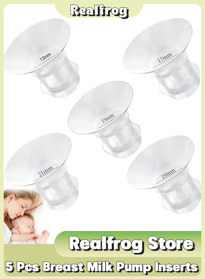 الضفدع الحقيقي ٥ قطع من حشوات مضخة حليب الثدي بأحجام ١٣/١٥/١٧/١٩/٢١ مم، متوافقة مع مضخات Medela وSpectra وSpectra وWillow Cups بمقاس ٢٤ مم. متوافقة مع مضخات الثدي القابلة للارتداء S9/S10/S12، تعمل على تضييق النفق إلى الحجم المناسب. - Image 4