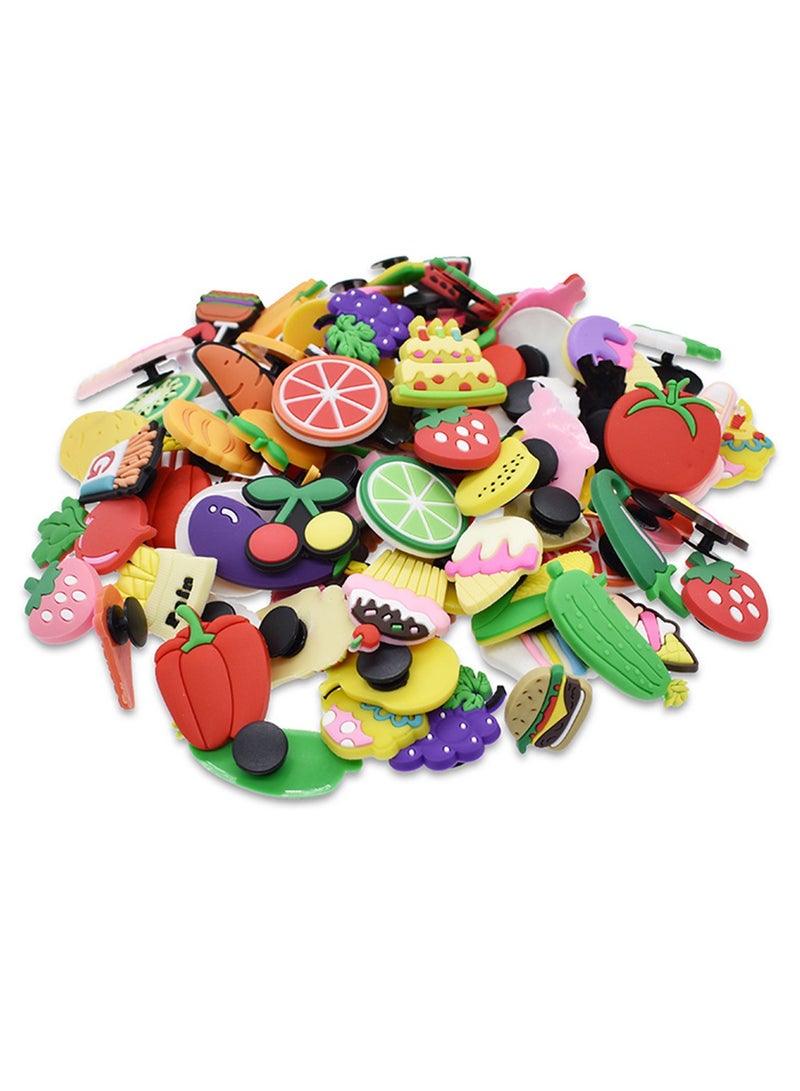 KASTWAVE Crocs Charms, Food Shoe Decoration Charm, Multiple Styles, Food Charms Crocs for Men Women Kids Girl Boy, Buckle Party Favors Birthday Gifts, Children Reward Gifts, 48 Pcs (Not Repeating) - Image 1