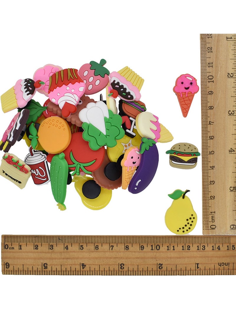 KASTWAVE Crocs Charms, Food Shoe Decoration Charm, Multiple Styles, Food Charms Crocs for Men Women Kids Girl Boy, Buckle Party Favors Birthday Gifts, Children Reward Gifts, 48 Pcs (Not Repeating) - Image 3