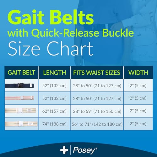 Posey TIDI Posey Quick-Release Gait Belt, Navy Blue, 52” – Walking Belt & Gait Belt – Quantity: 1 – Medical Supplies for Nurses, Physical Therapy & Home Care (6528Q) - Image 4