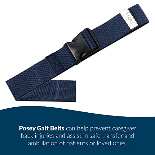 Posey TIDI Posey Quick-Release Gait Belt, Navy Blue, 52” – Walking Belt & Gait Belt – Quantity: 1 – Medical Supplies for Nurses, Physical Therapy & Home Care (6528Q) - Image 2
