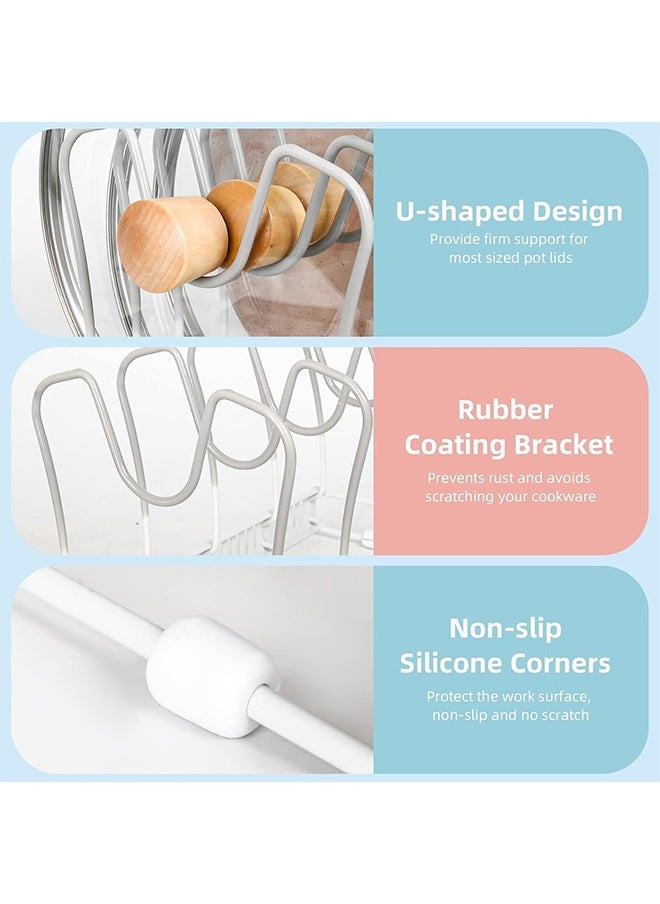 Golden Pan Pot Lid Rack Organizer, Expandable 10 Compartments Cookware Organizer, Pan Pot and Lid Rack Holder, Adjustable Pan Pot Storage Rack Organizer  - Image 2