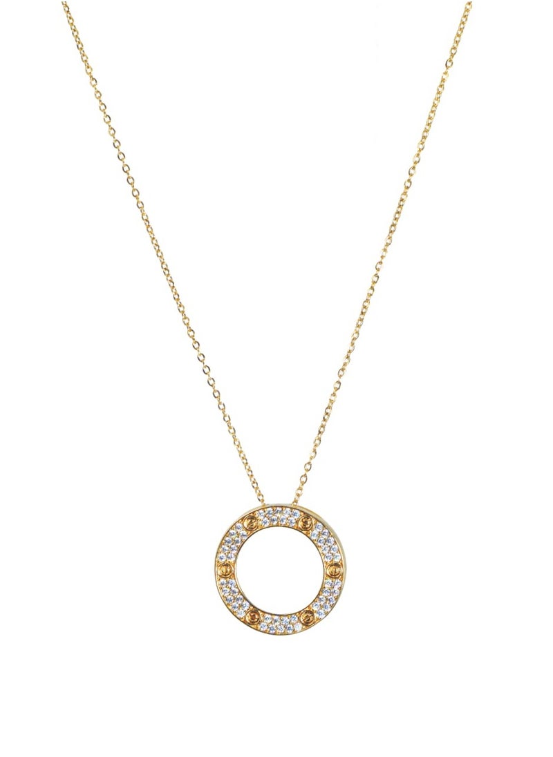 Generic - Fixed gold stainless steel chain, length 45cm + 5cm extension - Image 1