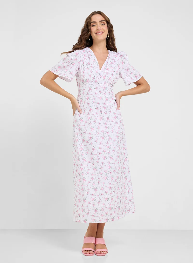 Ginger Floral Print Midi Dress
