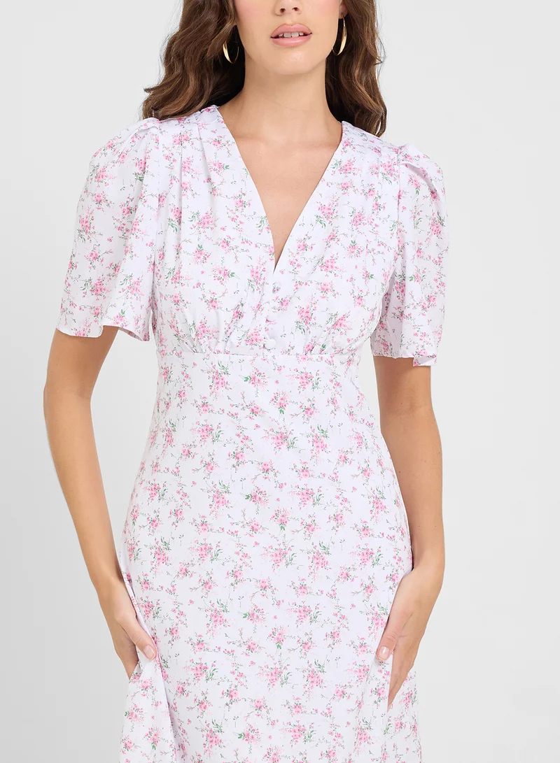 Ginger Floral Print Midi Dress