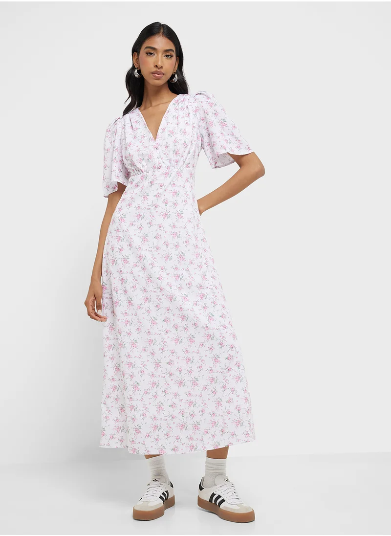 Ginger Ditsy Floral Print Maxi Dress