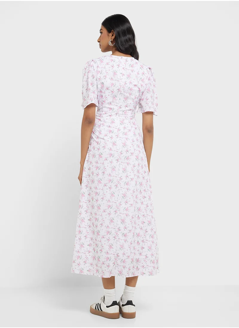 Ginger Ditsy Floral Print Maxi Dress
