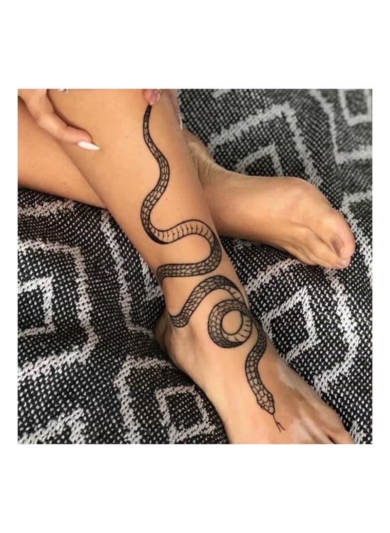 Big Size Black Snake Temporary Tattoo Stickers For Women Men Body Waist Waterproof 11*25CM - Image 3