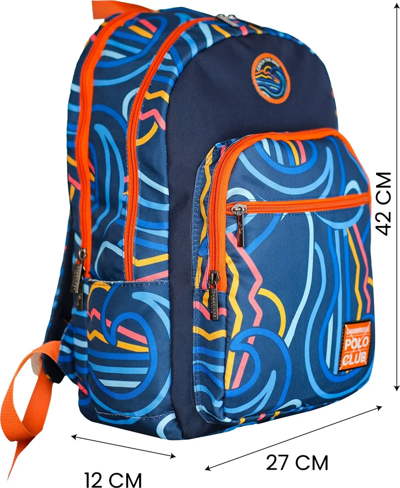 Cambridge Polo Club Wave Multi Compartment Unisex Children Primary School Bag
