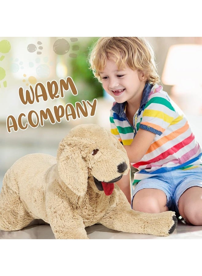 Geosar Giant Dog Stuffed Animals Fluffy Labrador Large Stuffed Dog Hugging Toy Big Cuddly Plush Body Pillow Gifts for Adult Kids, Pets on Birthday Party Thanksgiving Xmas, Gold(70 cm/ 27.5 inch) - Image 3