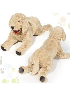 Geosar Geosar Giant Dog Stuffed Animals Fluffy Labrador Large Stuffed Dog Hugging Toy Big Cuddly Plush Body Pillow Gifts for Adult Kids, Pets on Birthday Party Thanksgiving Xmas, Gold(70 cm/ 27.5 inch)  - Image 5